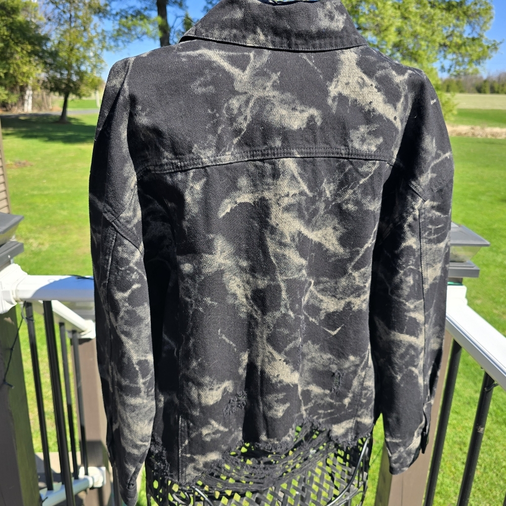 12th Tribe Black and Gray Distressed Jacket